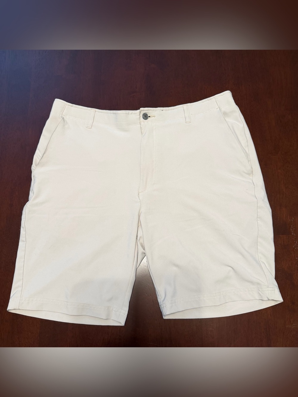 Pebble‎ Beach Men's Cream Flat Front Shorts